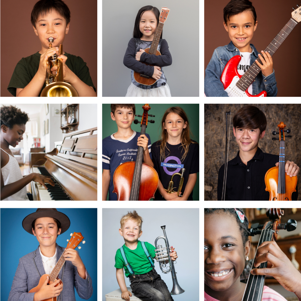 kids playing many instruments music lessons in la Crescenta montrose